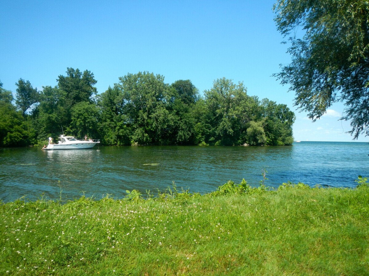 Panoramic view of Ford Cove on Lake St. Clair