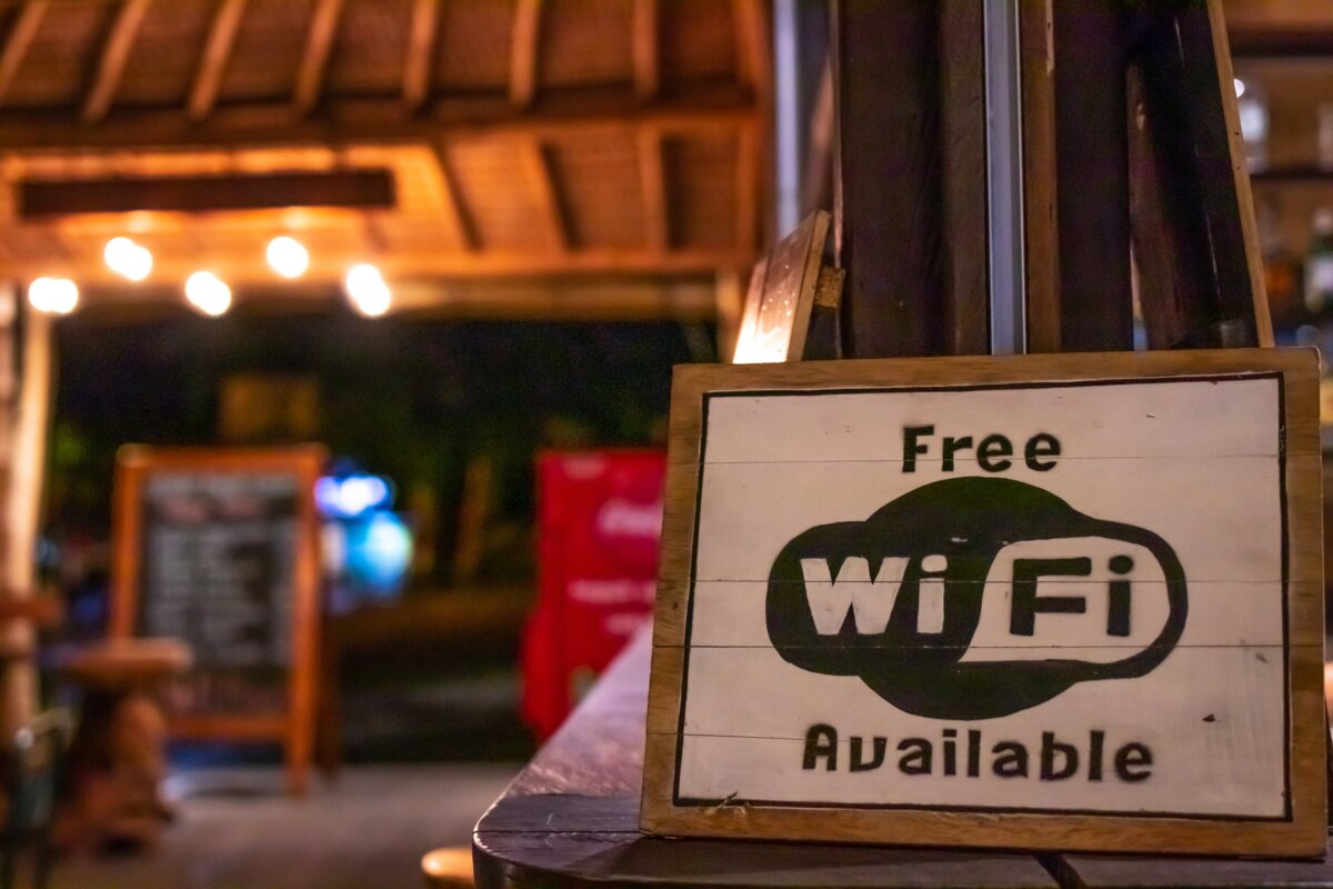 Free WiFi Available Sign