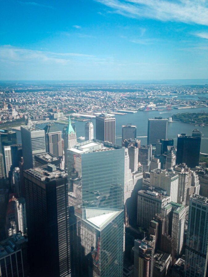 NYC skyline from Freedom Tower's top