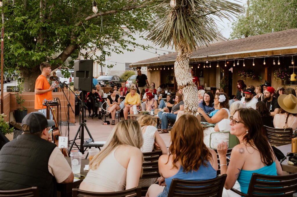 Live music and patio in Gaia's Garden Cafe, St. George, Utah