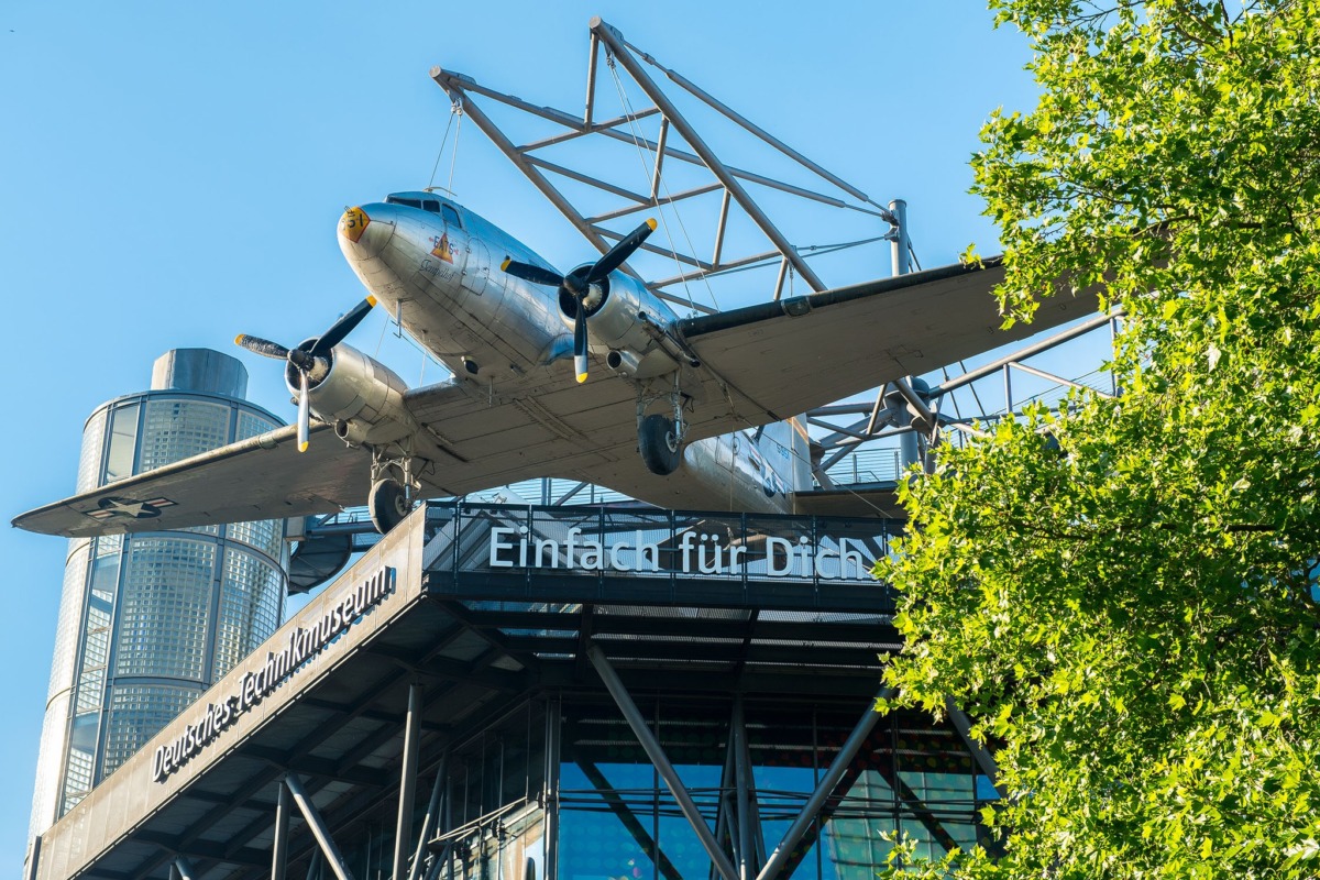 Historic aircraft displayed at the German Museum of Technology in Berlin