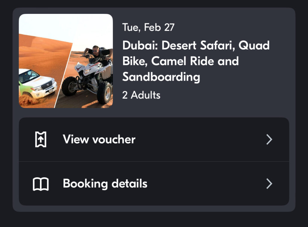 GetYourGuide Mobile App Booking