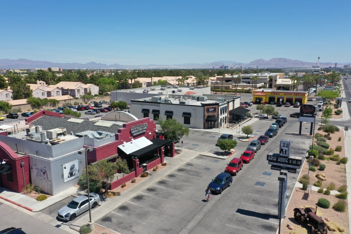 Hash House a Go-Go Is Worth the Stop! 3 Aerial view of the Hash House A Go Go building exterior in Las Vegas