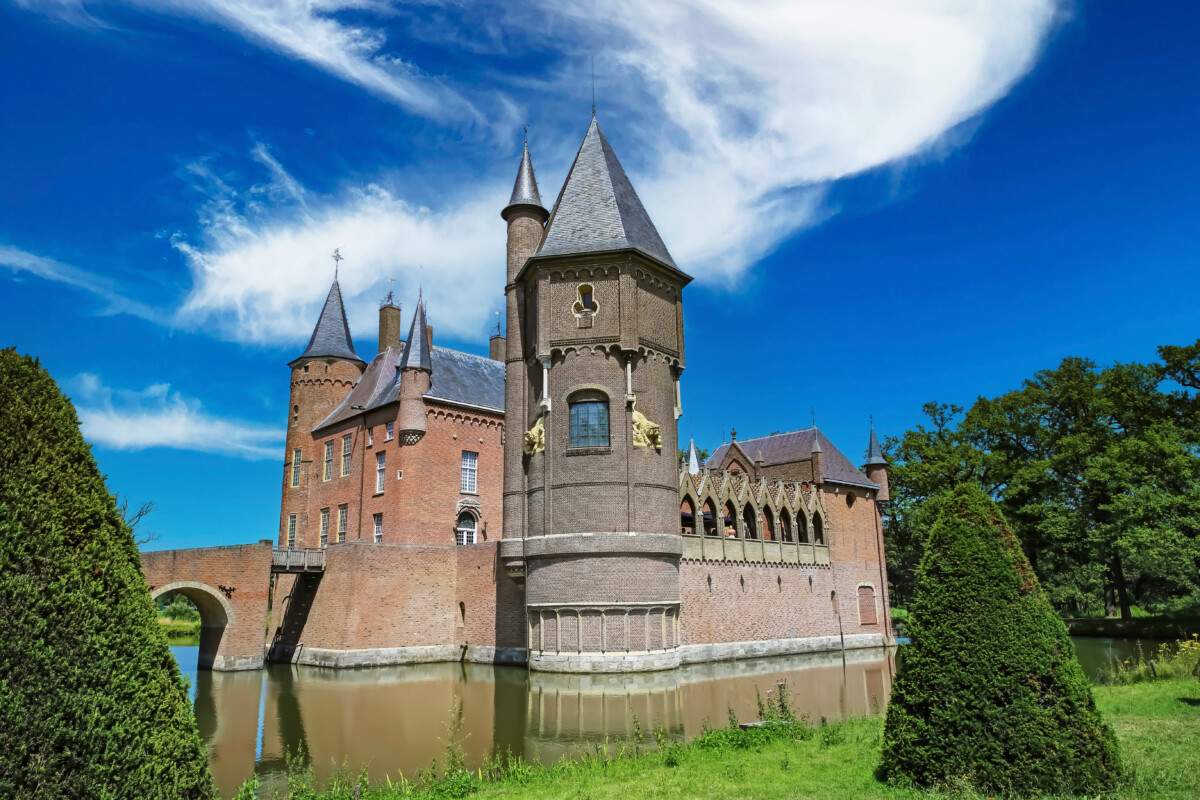 Moated Heeswijk Castle in North Brabant