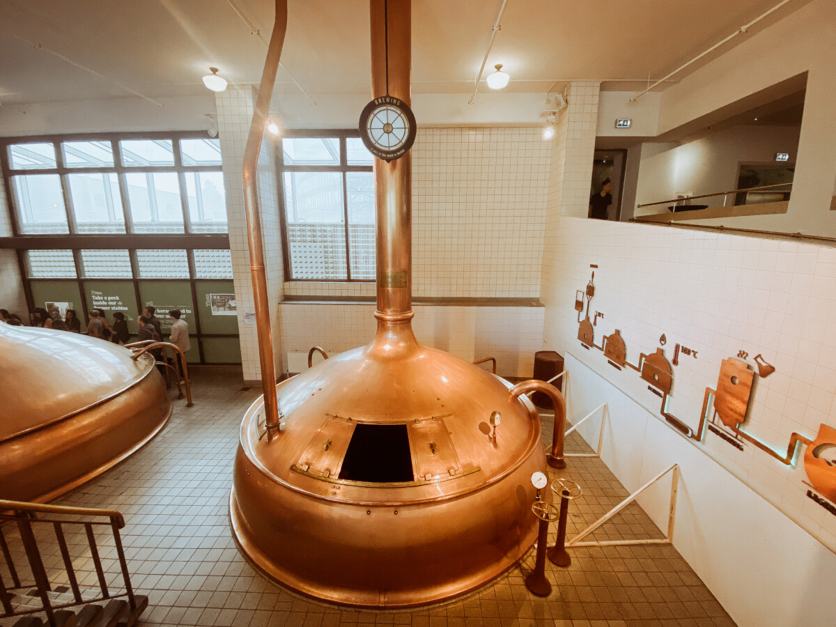 Copper Brewery Tanks at the Heineken Experience
