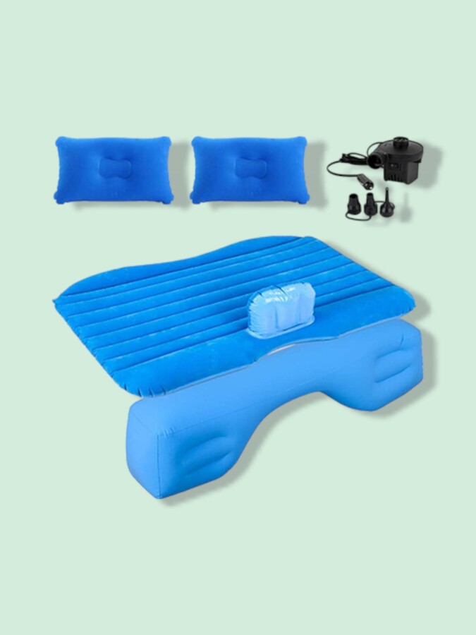 Hikotor Car Travel Inflatable Mattress Bed in color blue