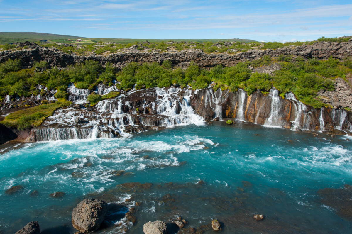 Hraunfossar waterfall in Iceland