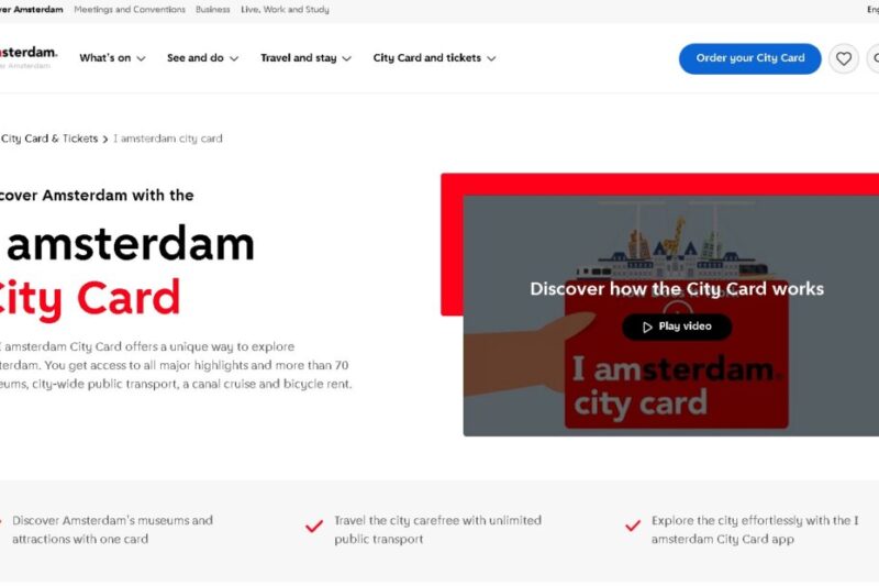 I Amsterdam City Card Web Landing Page
