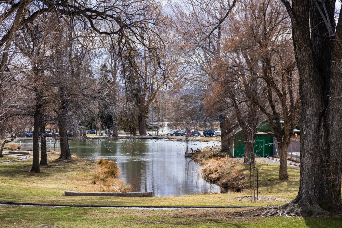 Pond and the grounds of Idlewild Park in Reno, Nevada