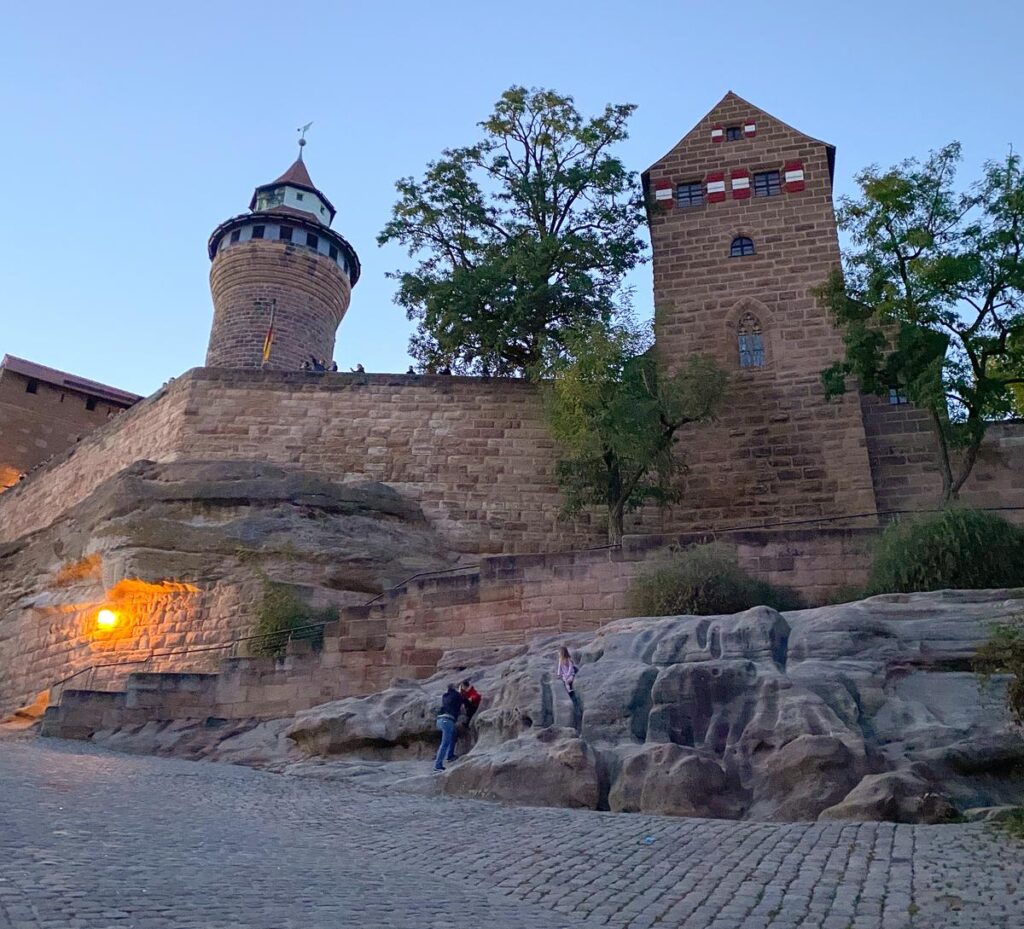 Imperial Castle above Nuremberg's Old Town at dusk