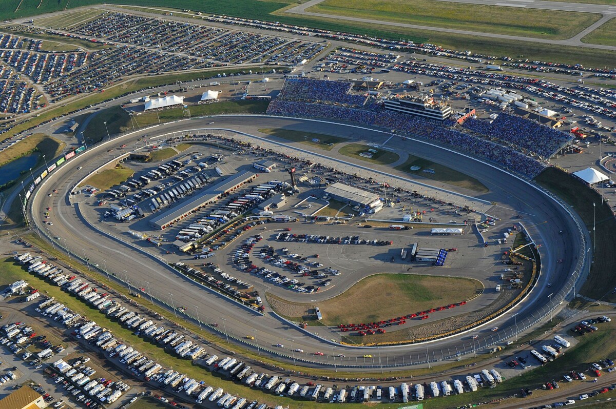 Aerial view of Iowa Speedway in Newton, Iowa