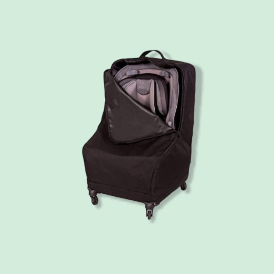 J.L. Childress Spinner Wheelie Car Seat Travel Bag in color black