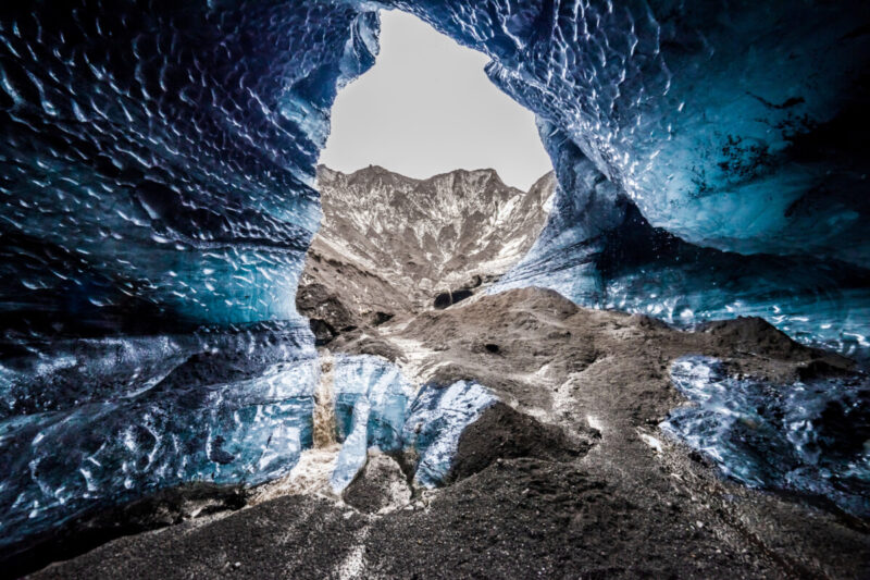 The Katla Ice Cave entrance near Vik, Iceland