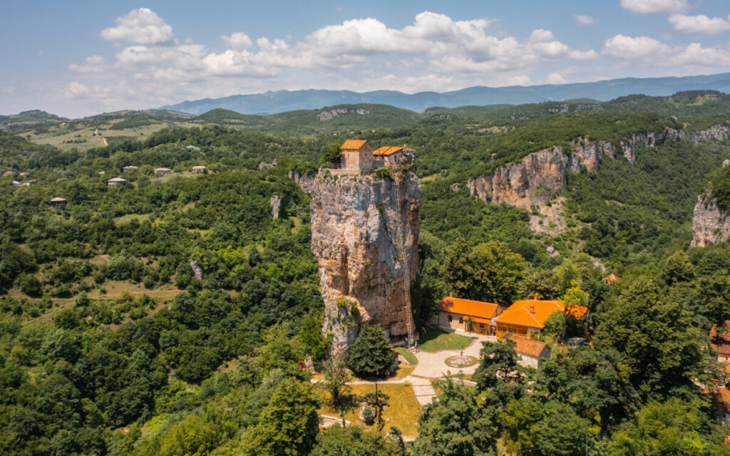 Aerial view of Katskhi Pillar