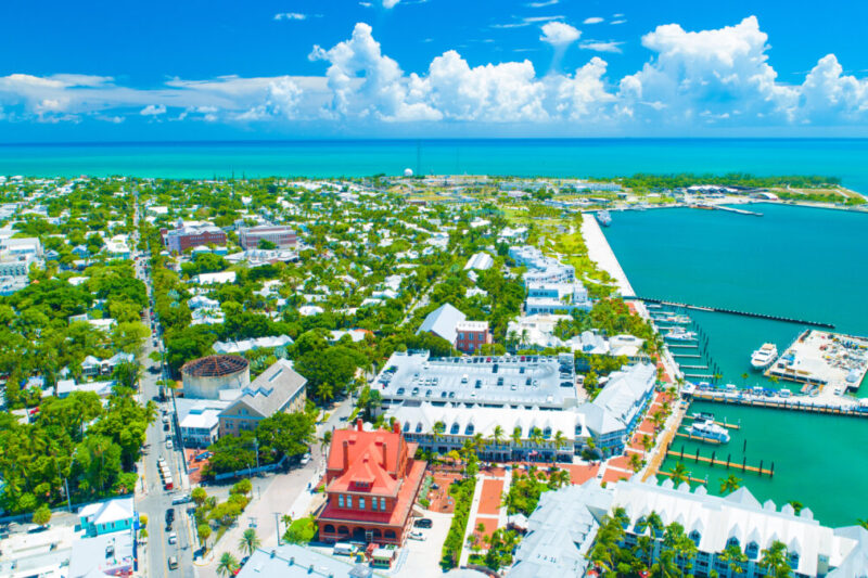 Aerial view of Key West in Florida , USA