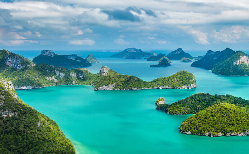 Islands in Ang Thong National Marine Park, Tha in Koh Samui, Thailand