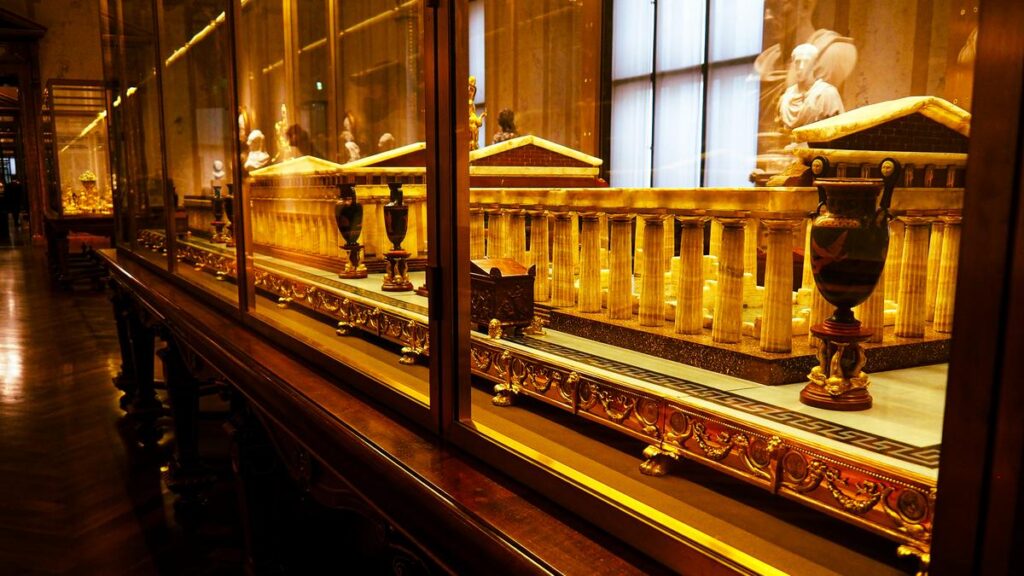 Gilded architectural model displayed in the Kunstkammer at the KHM