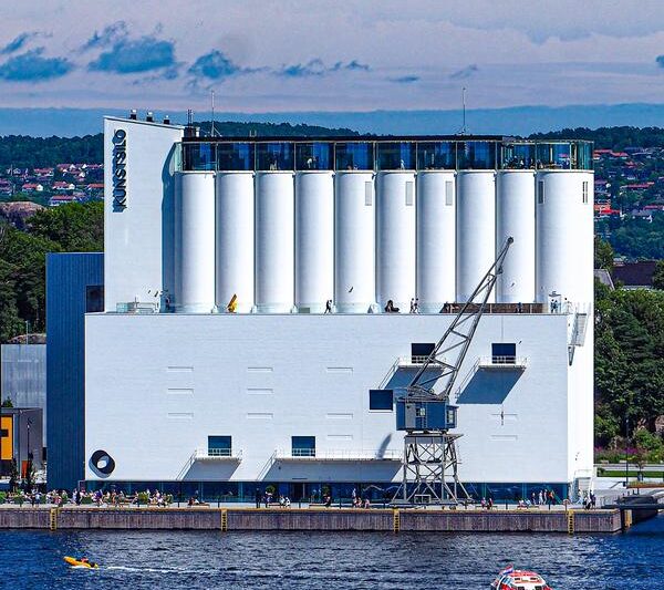 Kunstsilo in Kristiansand, Norway: Converted grain silo turned modern Nordic art museum by waterfront