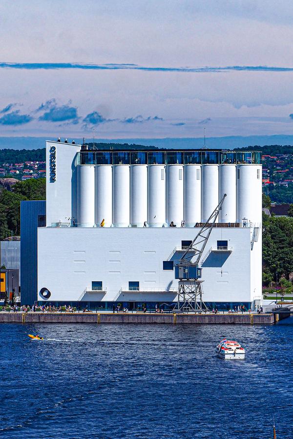 Kunstsilo in Kristiansand, Norway: Converted grain silo turned modern Nordic art museum by waterfront