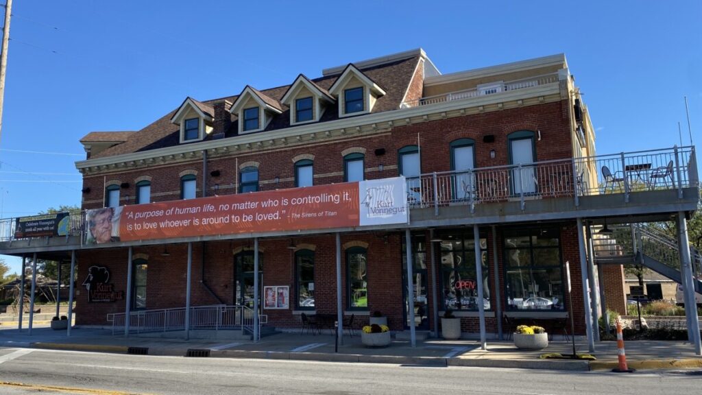 Building exterior of Kurt Vonnegut Museum and Library in Indianapolis, Indiana