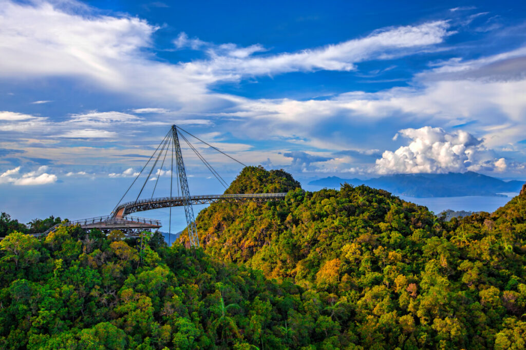 Langkawi Sky Bridge Structure and skyline in Langkawi Island, Malaysia
