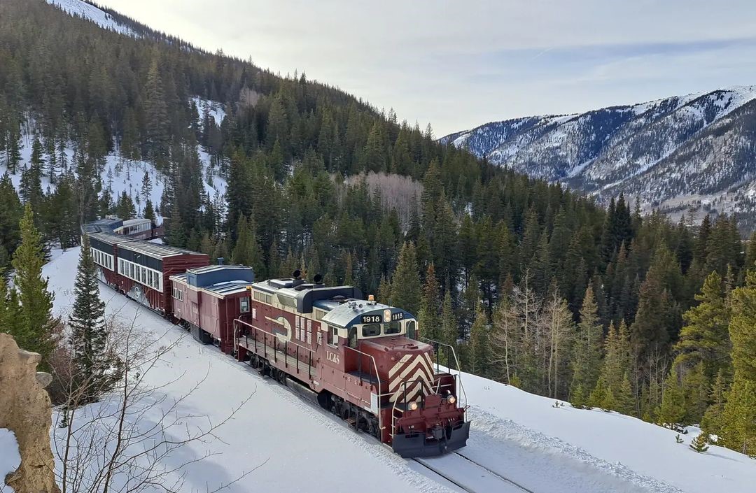 Leadville Railroad Train in Snow