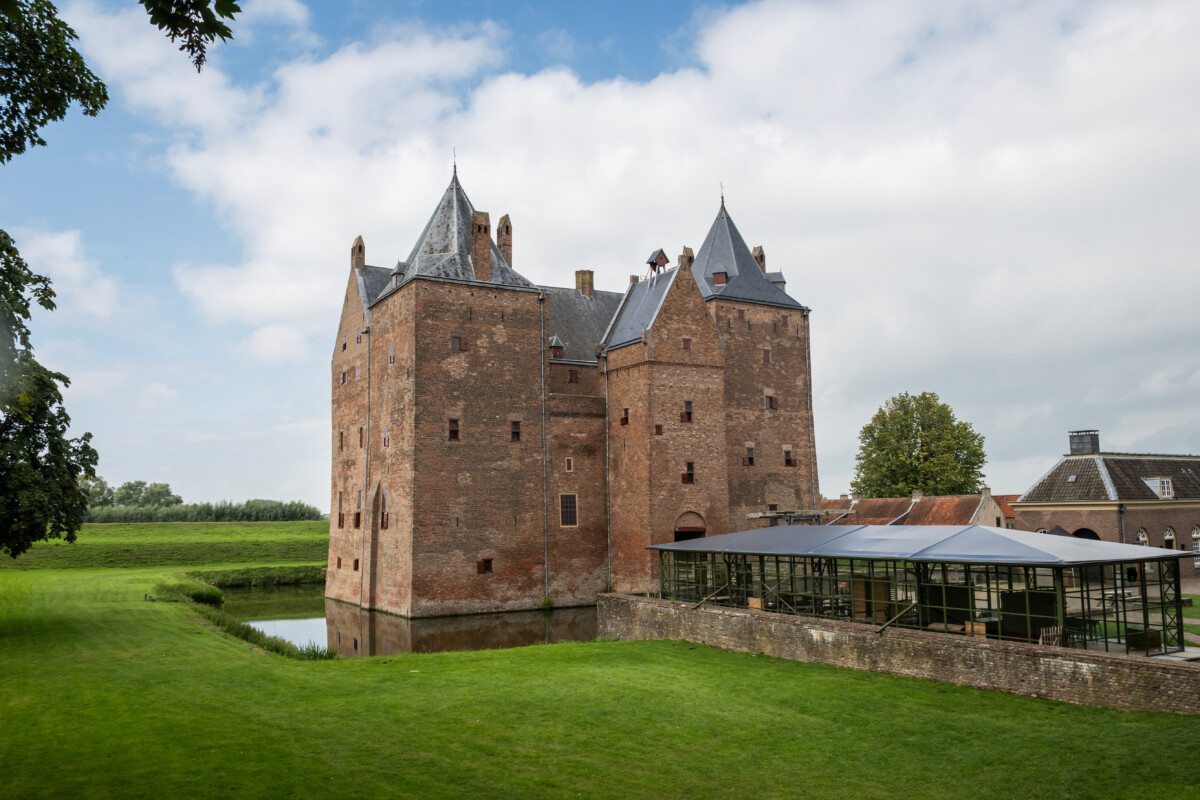 Loevestein Castle and its fortress grounds at the river junction