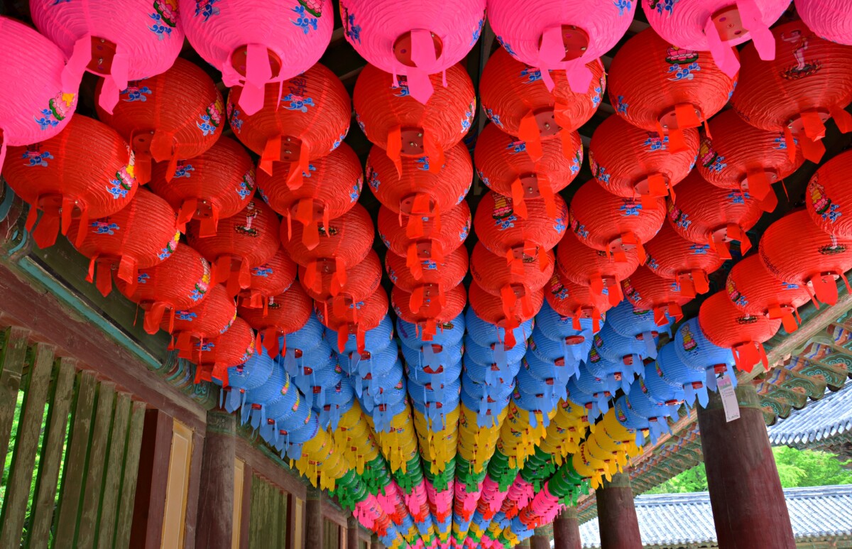 Colorful paper lantern for Lotus lantern festival in South Korea
