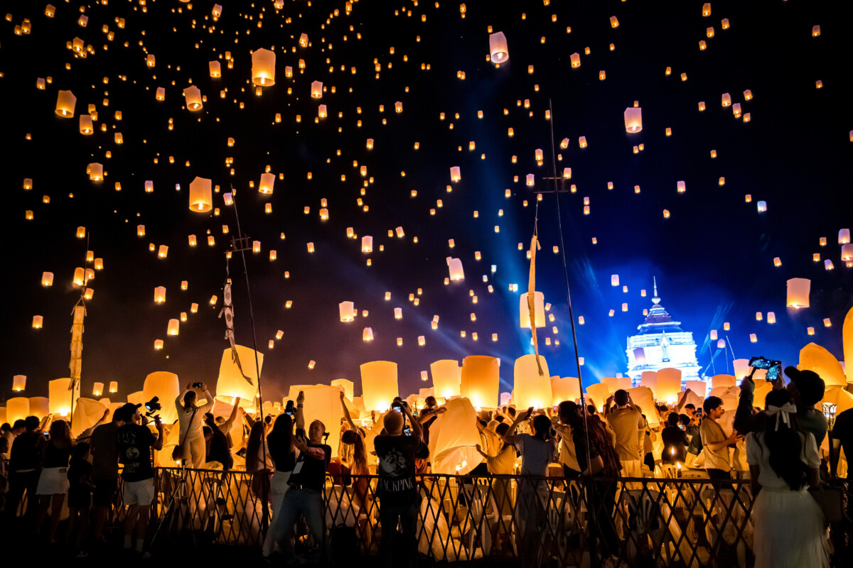 Loy Krathong traditional festival in Chiang Mai, Thailand