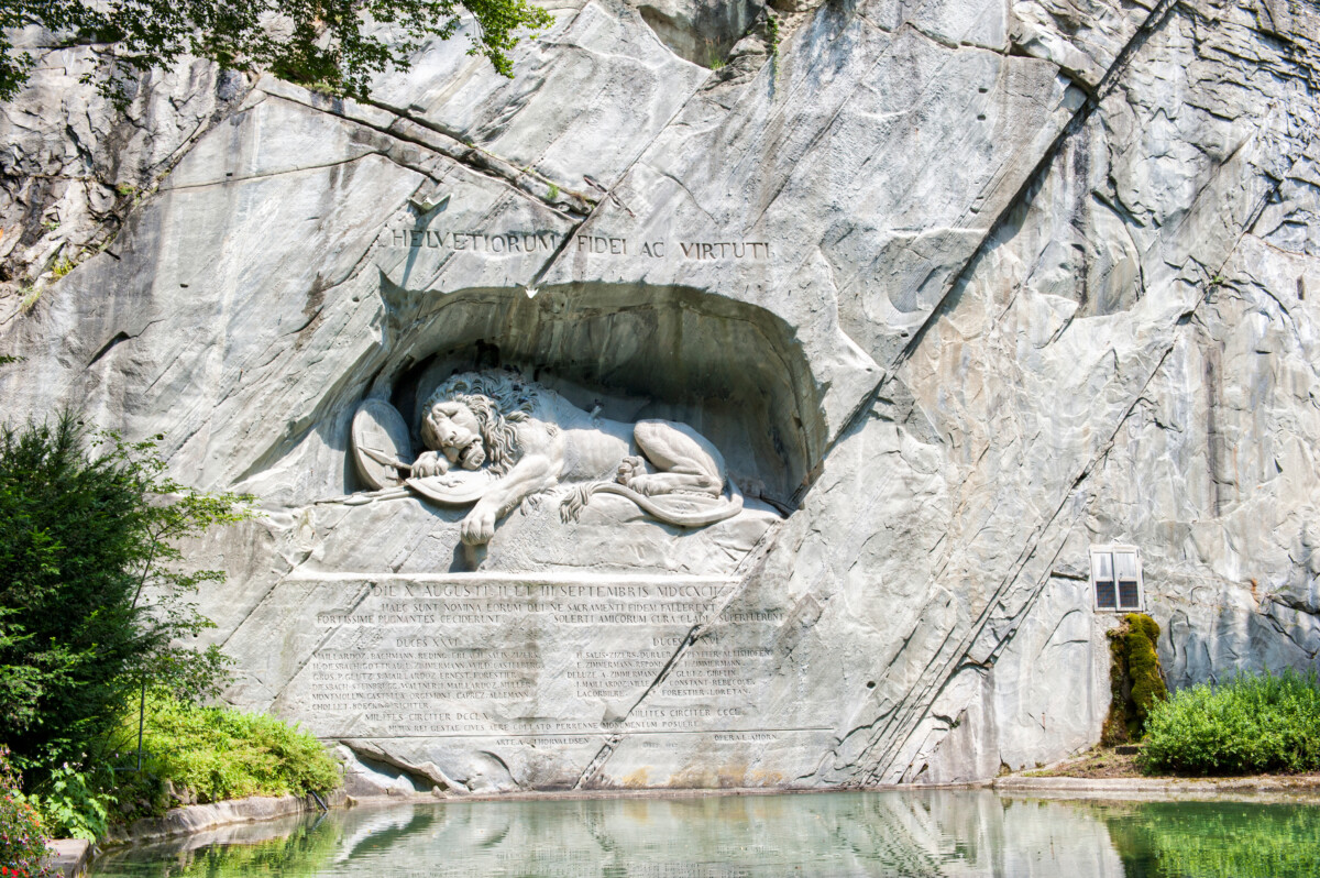 Lucerne, Switzerland Lion Monument that commemorates the Swiss Guards during the French Revolution