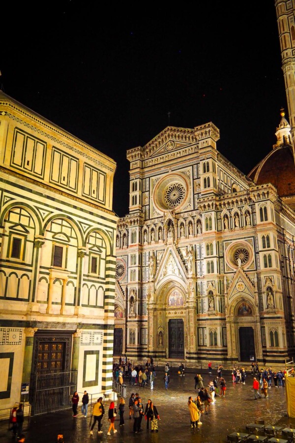 Santa Maria Del Fiore Cathedral, Florence at night, gothic-renaissance architecture, high-res image