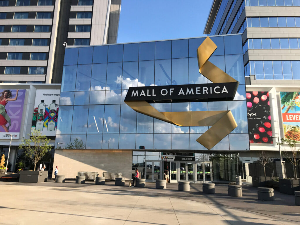 Mall of America entrance and glass facade in Bloomington, Minnesota