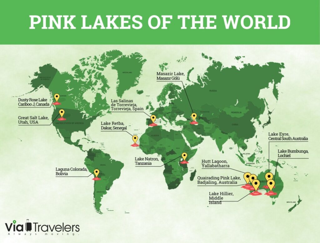 Map of Pink Lakes