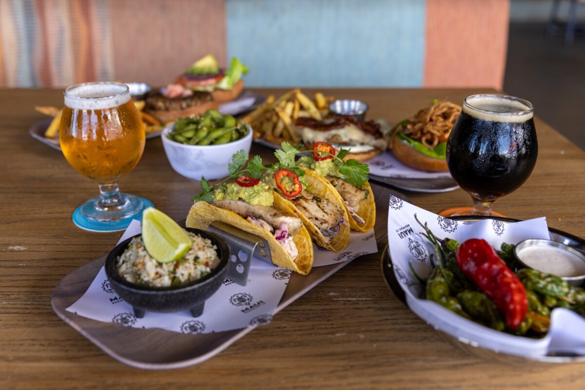 Served food at Maui Brewing Company