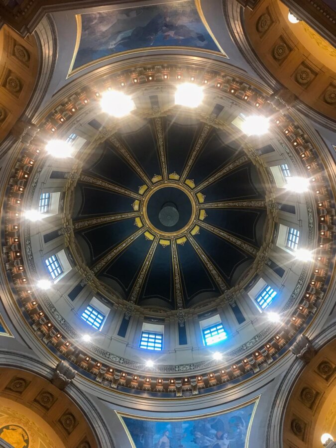 Painted interior of the Minnesota State Capitol dome