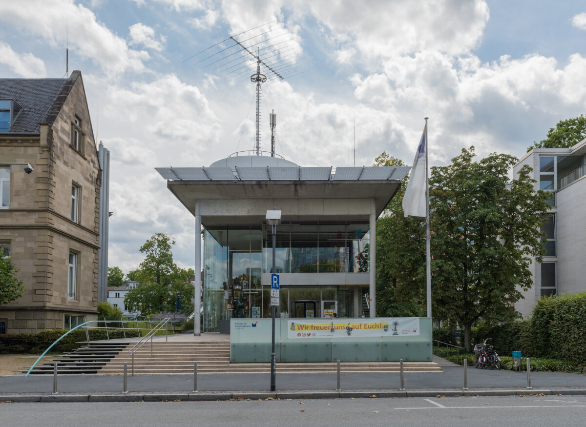 Front and exterior of the Museum for Communication Frankfurt in Frankfurt, Germany