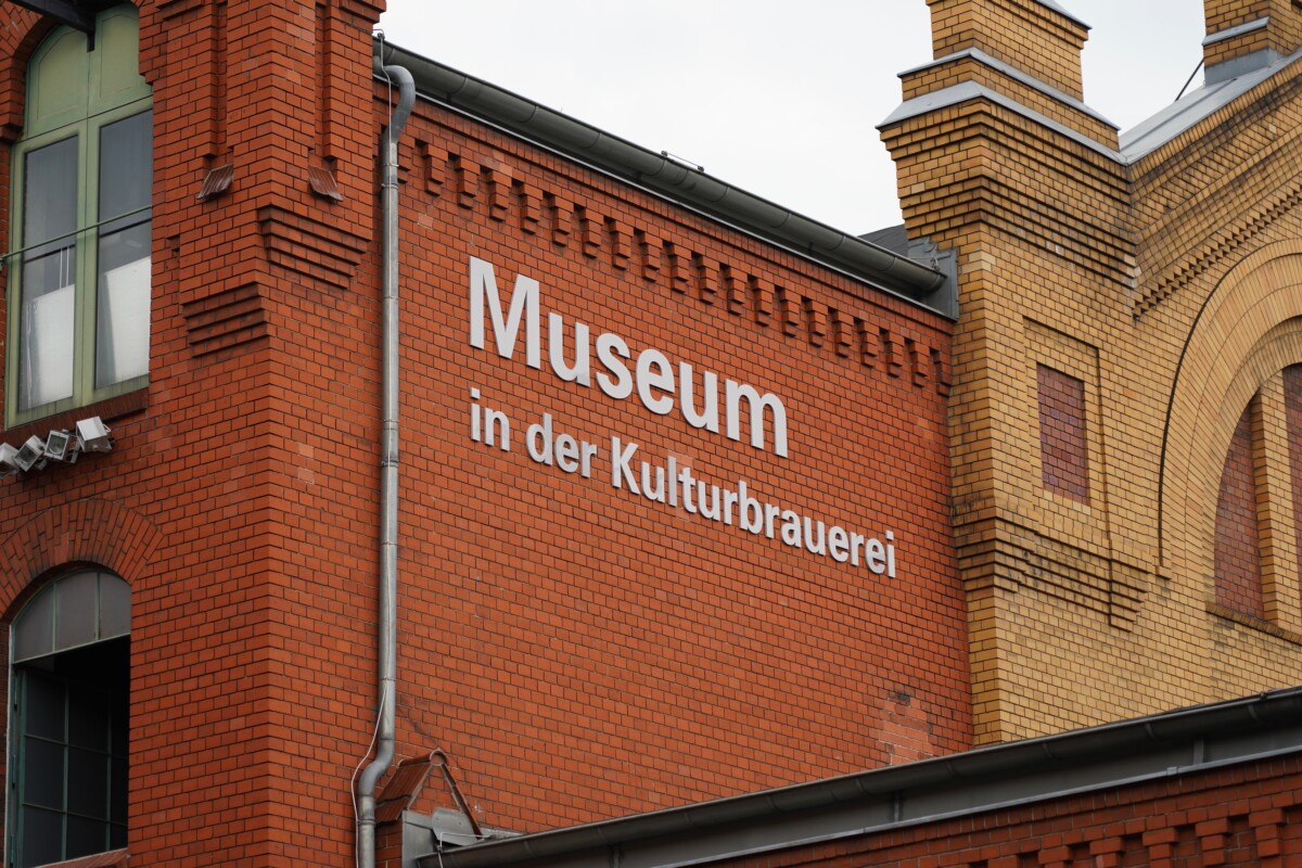 Sign of Museum at the Kulturbrauerei at Museum at the Kulturbrauerei building in Berlin, Germany