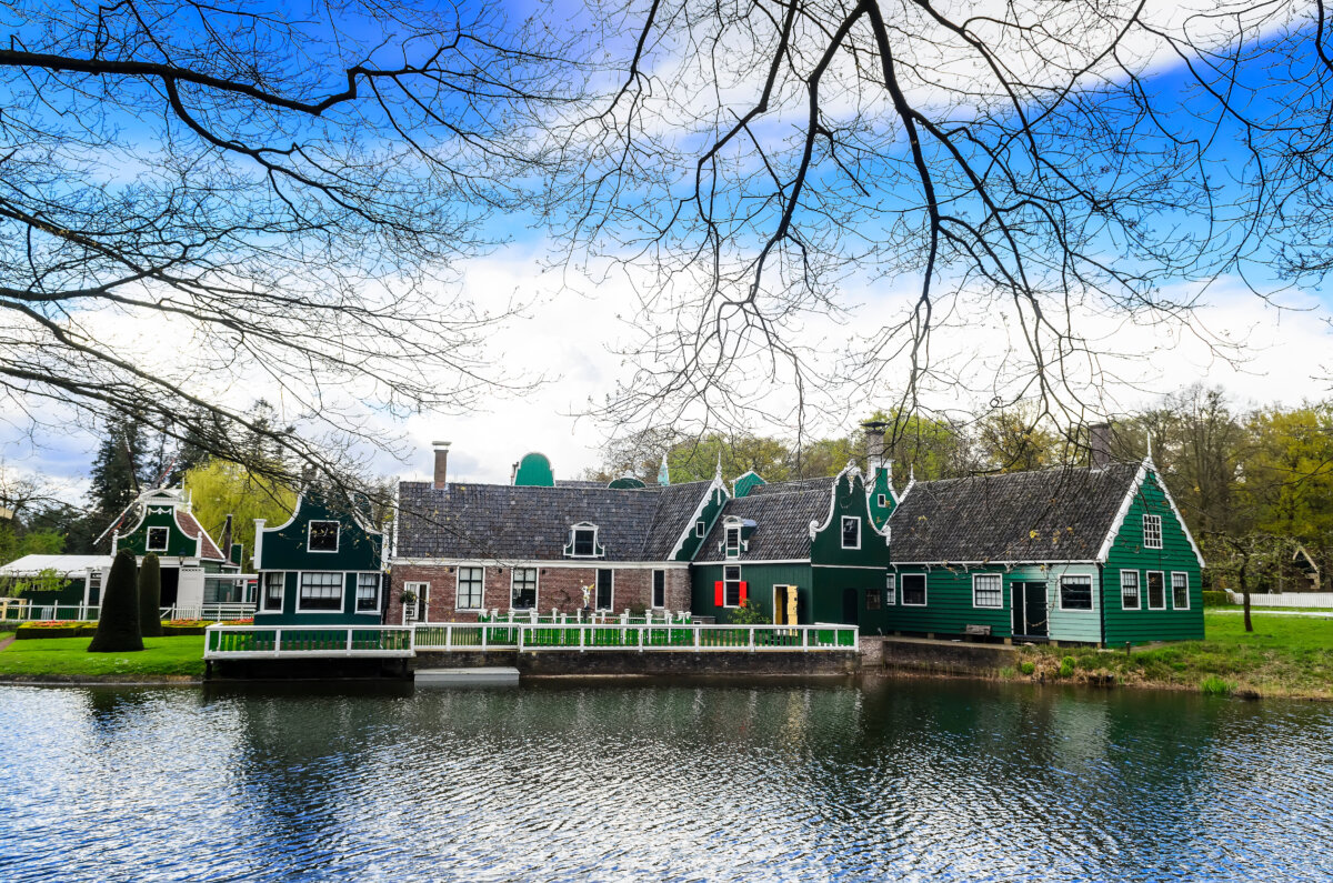 Historic Dutch houses at the Netherlands Open Air Museum in Arnhem