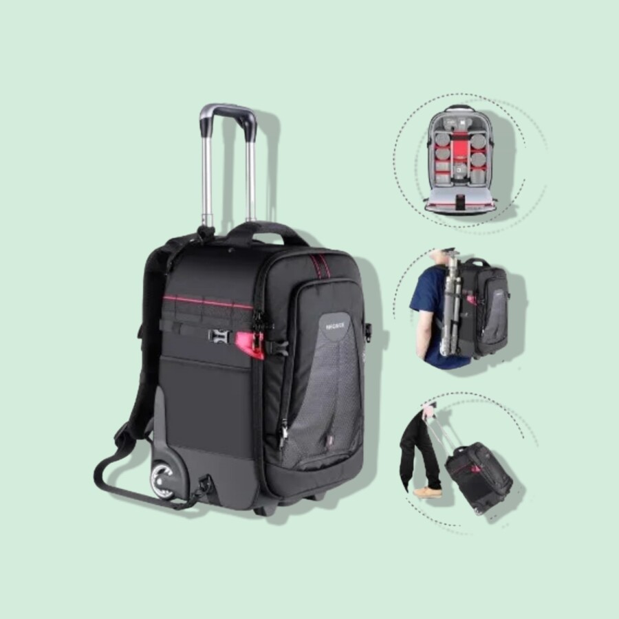 Neewer 2-in-1 Rolling Camera Backpack