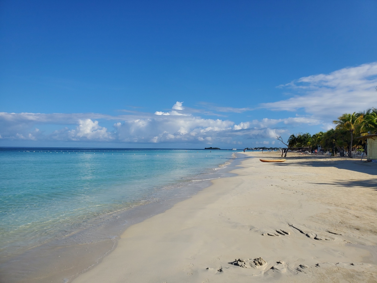 Seven Mile Beach in Negril with calm Caribbean water