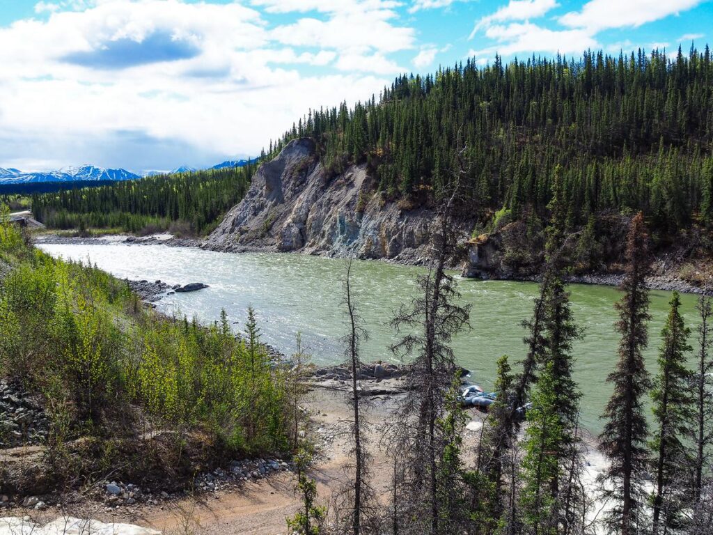 Scenic Nenana River landscape near Denali National Park, Alaska