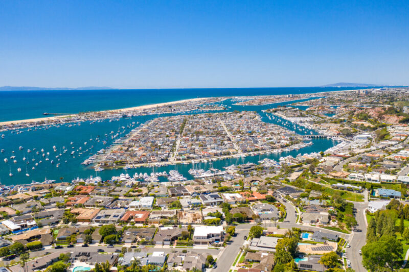 Aerial View of Newport Beach and Balboa Island