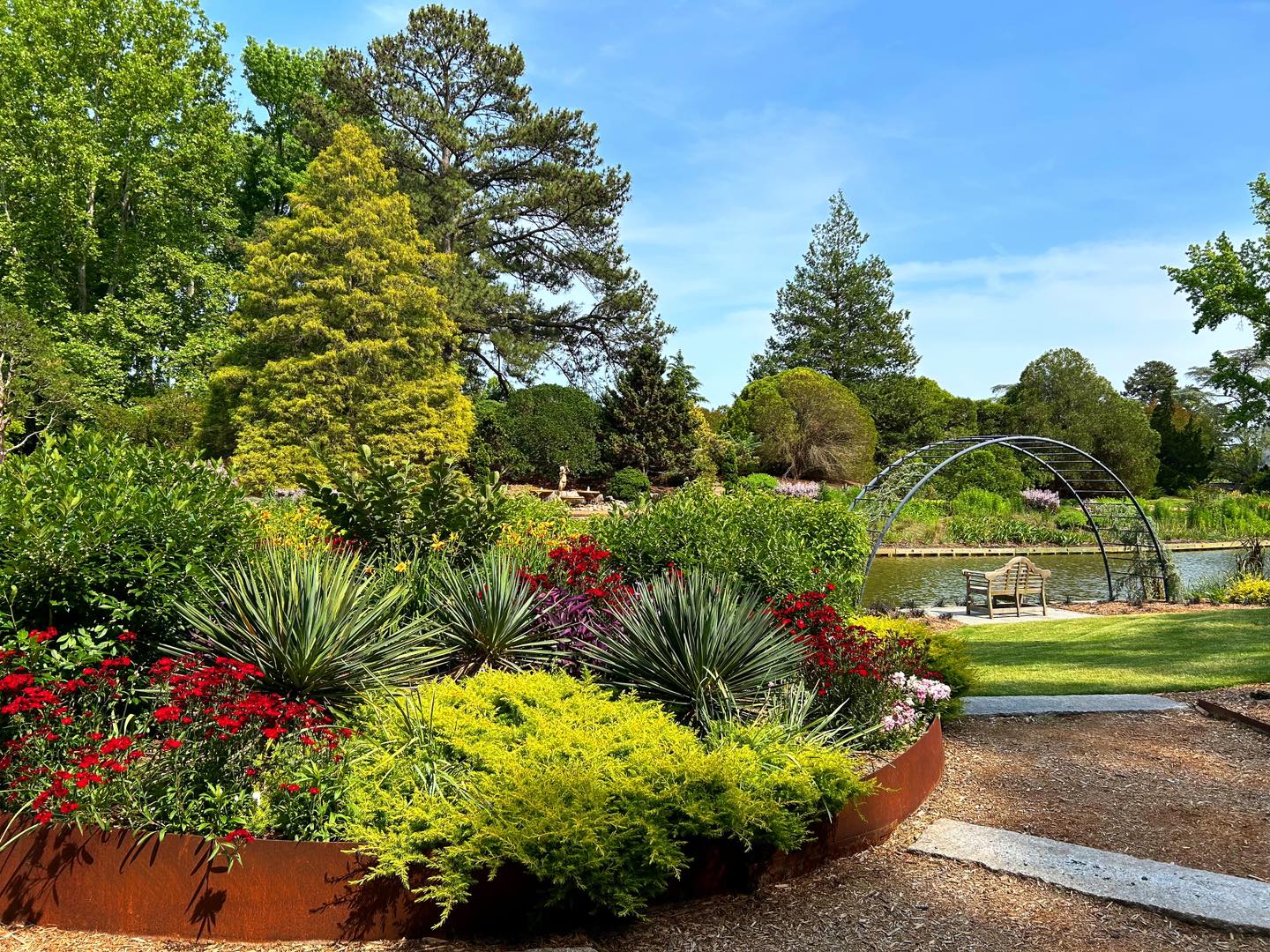 Plants and scenic garden at Norfolk Botanical Garden in Virginia