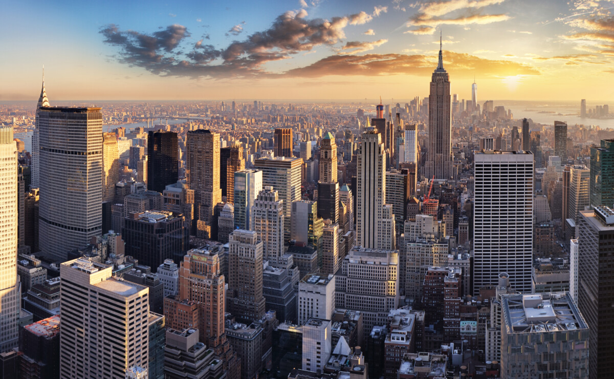 Nyc Skyline and sunset view