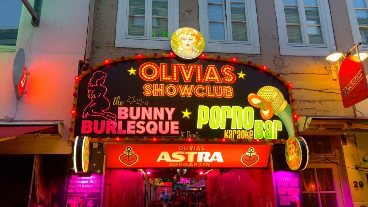 Front and entrance of Olivias Show Club in Hamburg, Germany