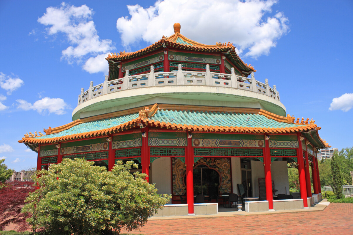 Front and entrance of Pagoda & Oriental Garden in Norfolk, Virginia
