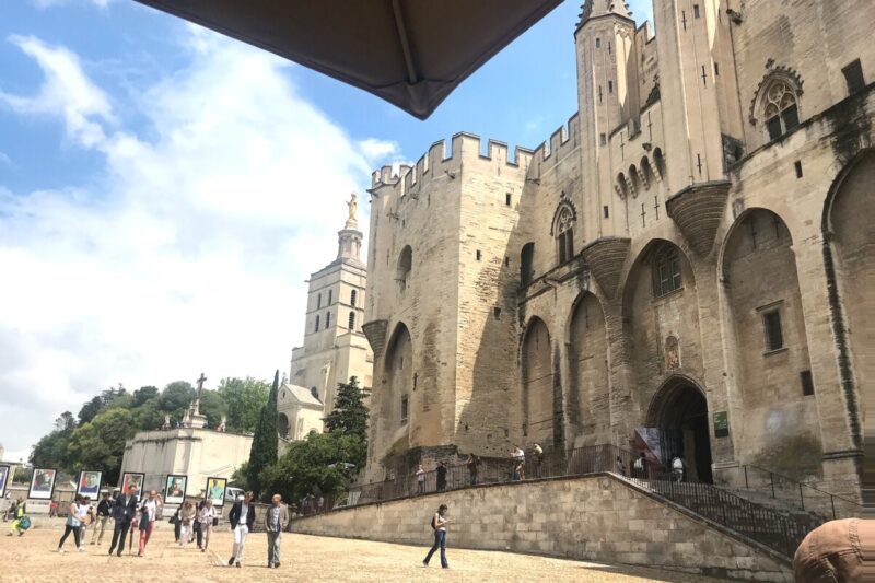 Exterior of the Palais des Papes in Avignon, France