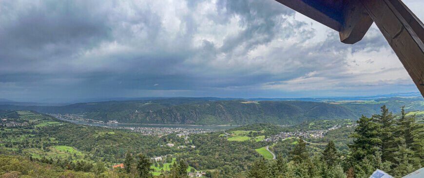 Rhine Valley panorama from the Fünfseenblick viewpoint near Boppard