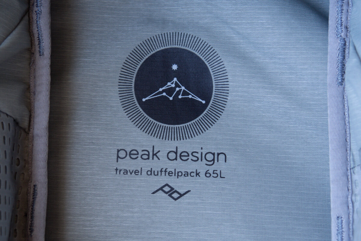 Peak Design Duffelpack 65L Bag Logo