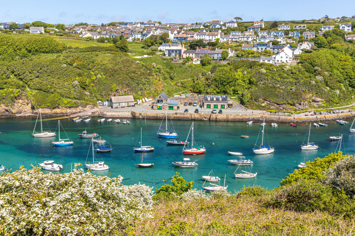 Aerial view of Solva Harbour in Pembrokeshire Coast National Park
